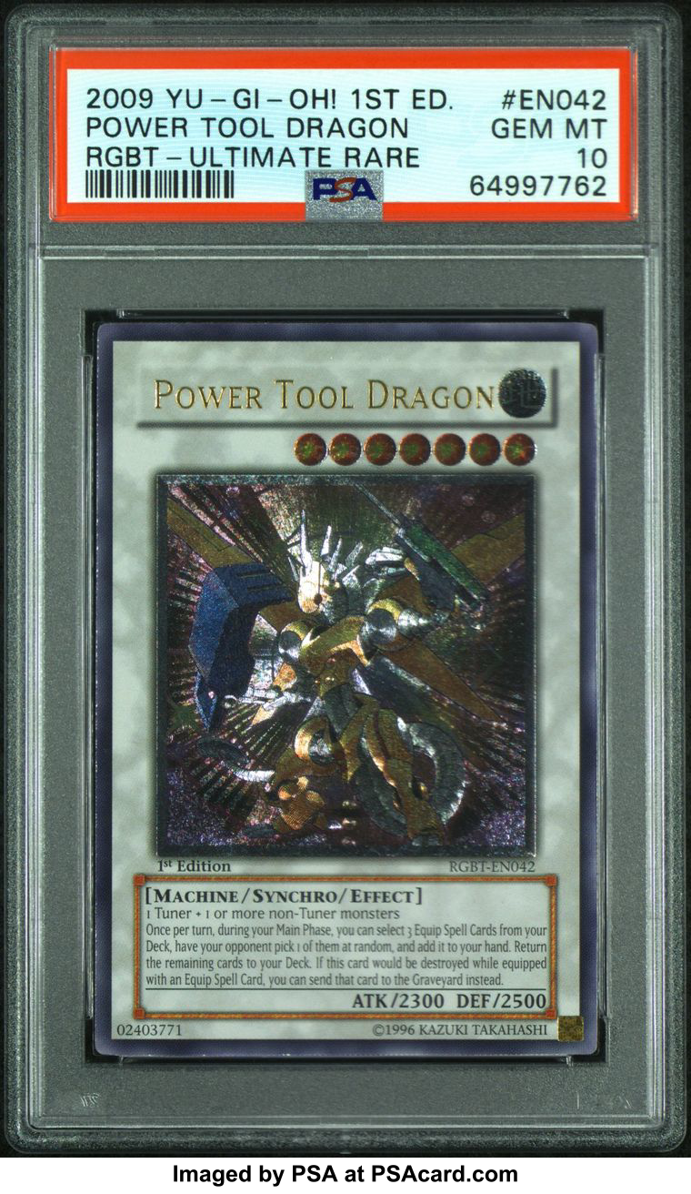 YUGIOH 1ST RGBTEN042 POWER TOOL DRAGON ULTIMATE RARE PSA 10 GEM MINT
