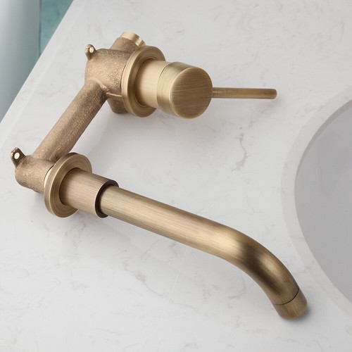 Bathroom Wall Mounted Tub 2 PCS Single Handle Waterfall Spout Mixer Tap Faucet - Picture 29 of 60