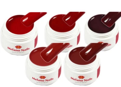 MELANO NAILS Serie Dunkel Rot Juego de 5 ml Gel UV Hecho en Alemania Set-53