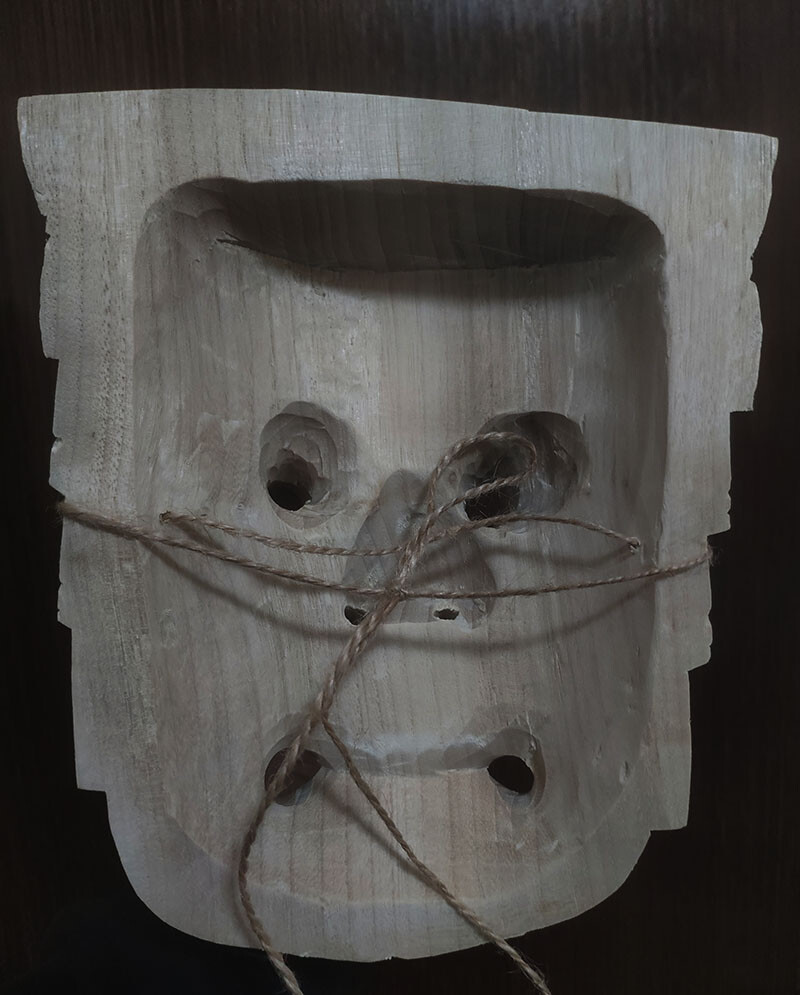 ひろくっく様 専用 QH028- 23 x 15 x 18cm Hand Carved Camphor Wood Japanese Noh