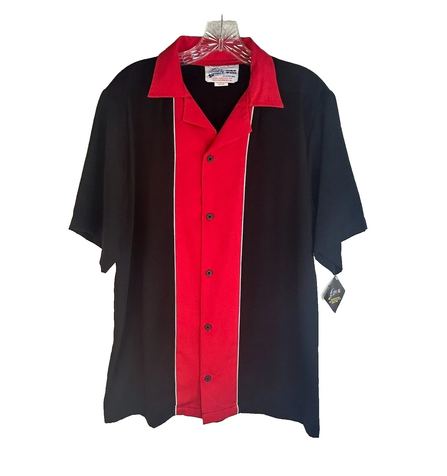 Черные винтажные повседневные рубашки для мужчин Rockabilly полиэстер