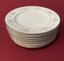 Desert Plates Saucers Carlion Corsag 481 Japan Floral Design Silver Edge