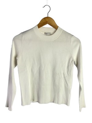 ADORE Rayon Knit Sweater (Lightweight) Size 38, Rayon, White, Solid Color