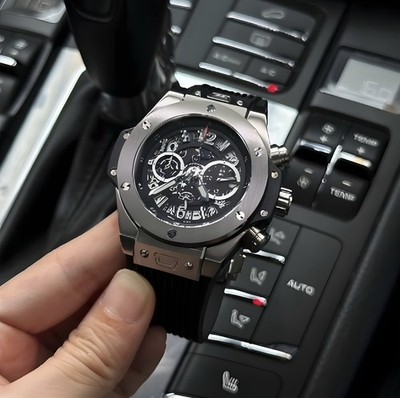Skeleton Black Special | Open Heart | Rubber Strap | Sapphire | VK63 Quarz