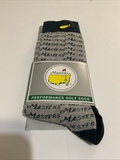 Masters FootJoy Mens Performance Grey and Navy Golf Dress Socks Wordmark Pattern