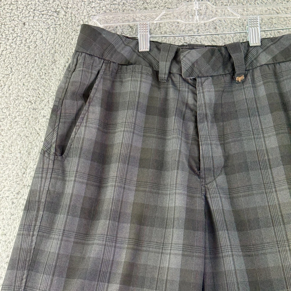 Pantalones cortos Fox para hombre talla 32 gris a cuadros casual al aire libre verano frente plano 11.5" Foto 2 de 4