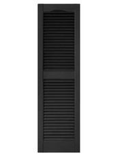Two Pairs Builders Edge Shutters 15 X 52 Black Louvered Vinyl
