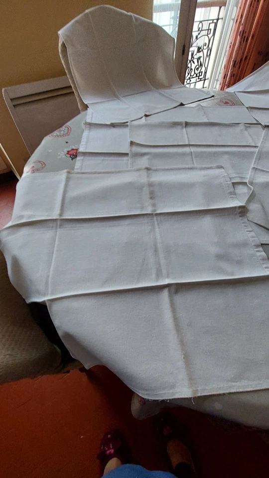 lot de 6 TORCHONS ANCIENS EN Coton ? Lin ? Blancs - Photo 2/4