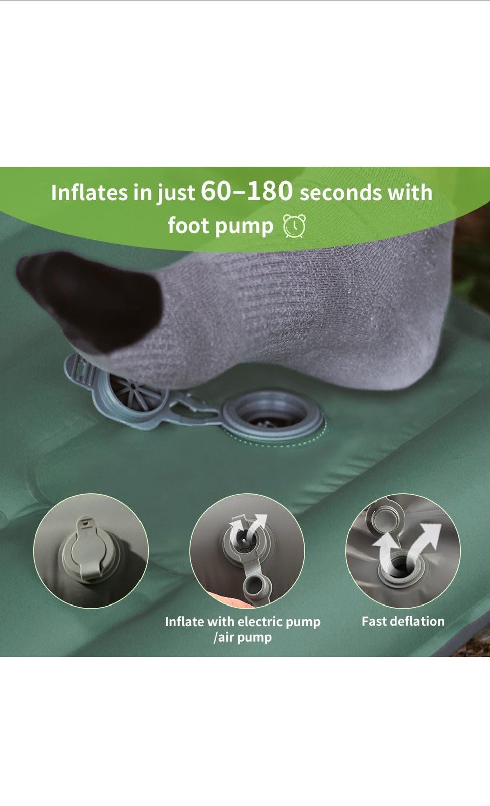 Camping Sleeping Pad, Extra Thick 5 Inch Ultralight Sleeping Pad for Camping 