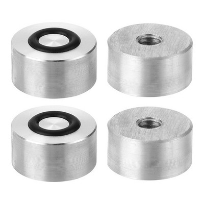 M8 Thread 25mm Diameter 12mm Thick Round Shape Aluminum Disc Set of 4