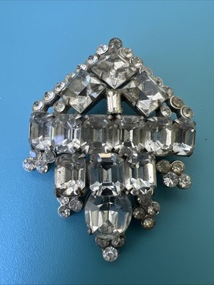 Vintage Art Deco Rhinestone Brooch/Pendant - Wired Construction, 2  - Eisenberg?