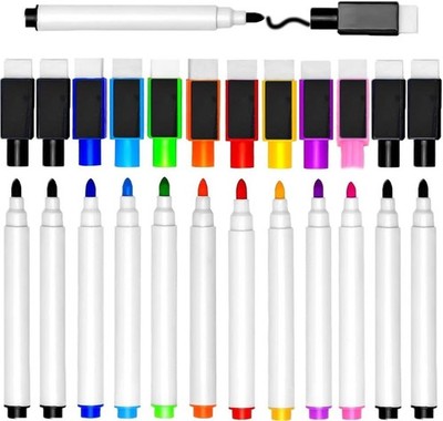 Whiteboard Marker Set 12 Stück magnetisch für Büro und Zuhause vielseitig & radi