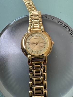 Vintage Seiko Ladies Quartz Watch V701-1781 Gold Tone - WORKING CONDITION 
