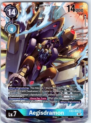 Aegisdramon Super Rare Draconic Roar Foil EX3-026 SR NM