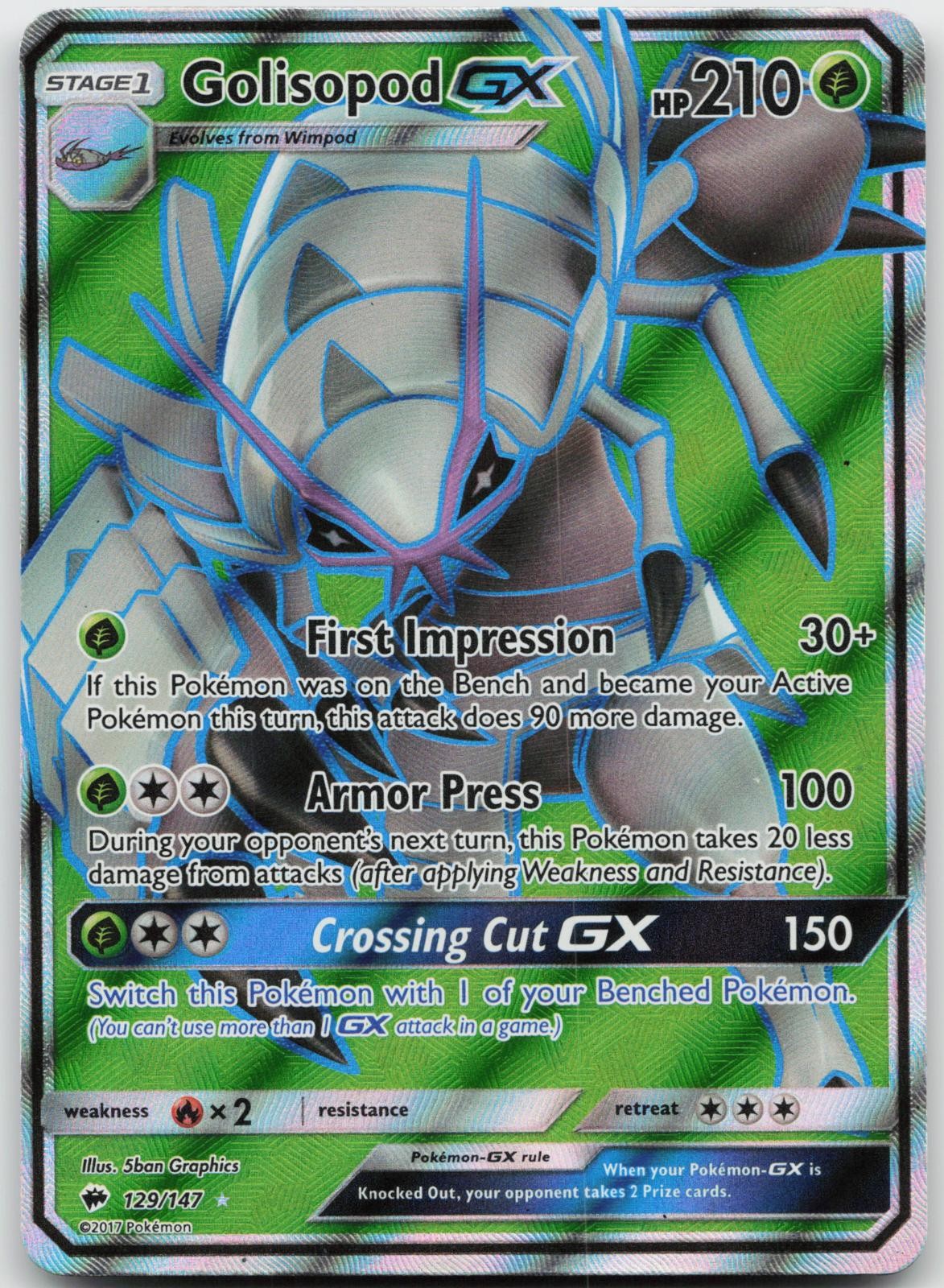 Golisopod GX 129/147 Holo Pokemon Burning Shadows - LP