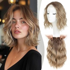 MORICHY Short Wavy 10 Inch Hair Topper for Women, Lightweight  Breathable Wigle