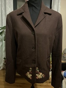 Hennes For H & M Vintage Women’s Blazer Brown With Flowers 44 (14)