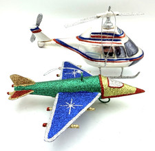 Aviation Helicopter & Jet Ornaments Approx 7 Inches Long