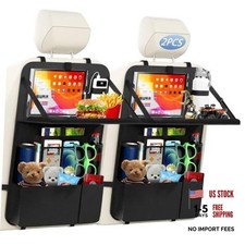 Car Backseat Organizer with Table Holder,10 Storage Pockets Backseat 2 Pack