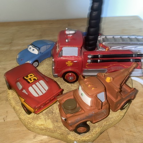 Kids Disney Pixar Cars Table Lamp 3D Fire Truck Lightning McQueen Mater No Shade - Picture 8 of 18