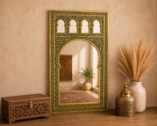 Gold Arched Wall Mirror Entryway Living Room Home Decor Handmade