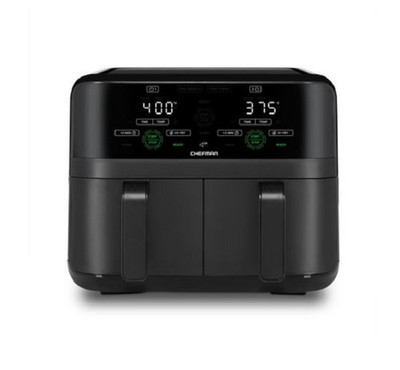 Chefman RJ38-SQPF-3TDB-2-CA 1700W 5.7L TurboFry Touch Dual Air Fryer with