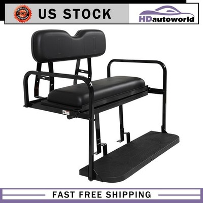 Rear Flip Seat for EZGO TXT Golf Carts Black Cushions 1994.5-Up