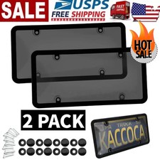 2x Unbreakable License Plate Coversframes Auto Tag Shield Protector Front Rear