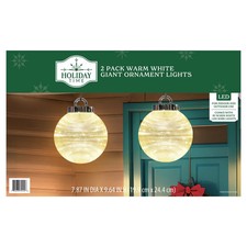 Indoor/Outdoor Giant LED Ornament Christmas Lights with 50 LED Lights, Warm Whit