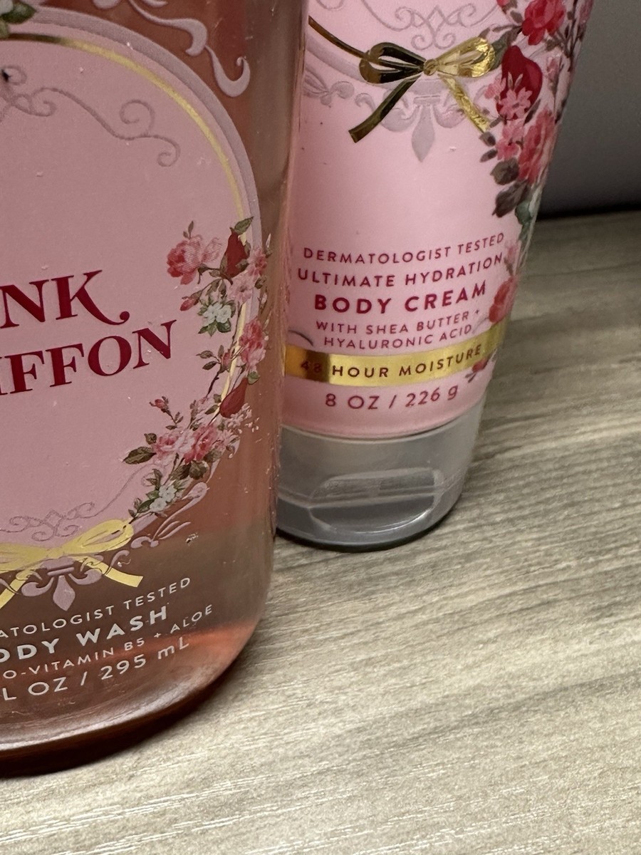 Bath & Body Works Pink Chiffon Body Mist Shower Gel & Body Cream