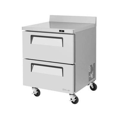 Turbo Air TWR-28SD-D2-N 27'' 1-Section Worktop Refrigerator w/ 2 Drawers, 7 cu...