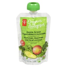 4-Pack PC Organics Apple, Green Vegetables Avocado Strained Baby Food