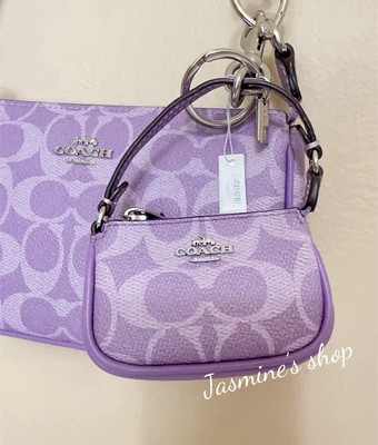 COACH ★Mini Nolita バックチャーム 在庫確認ください CX067 NWT Coach Mini Nolita Bag Charm Iris Signature Canvas CX067
