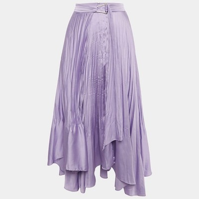 Jonathan Simkhai Lavender Plisses Buckle Detail Mckenna Midi Skirt M