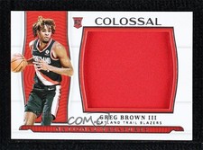 2021-22 National Treasures Colossal Rookie Materials 75/99 Greg Brown III s3g