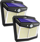 CLAONER Solar Powered Lights Outdoor, Upgraded Wireless 2 Pack, Cool White