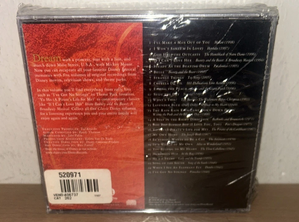 Classic Walt Disney Vol 1 2 3 4 5, (1-5) 60 Years Of Musical Magic CD, 1995 - Image 3 of 3