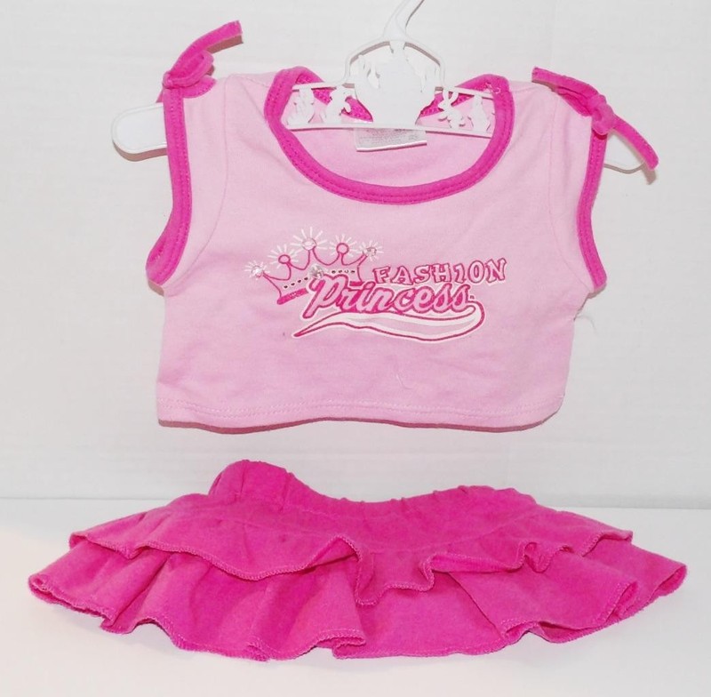 Build A Bear Clothes PINK Top Skirt Outfit #322