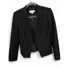 Calvin Klein Black Textured Open-Front Blazer
