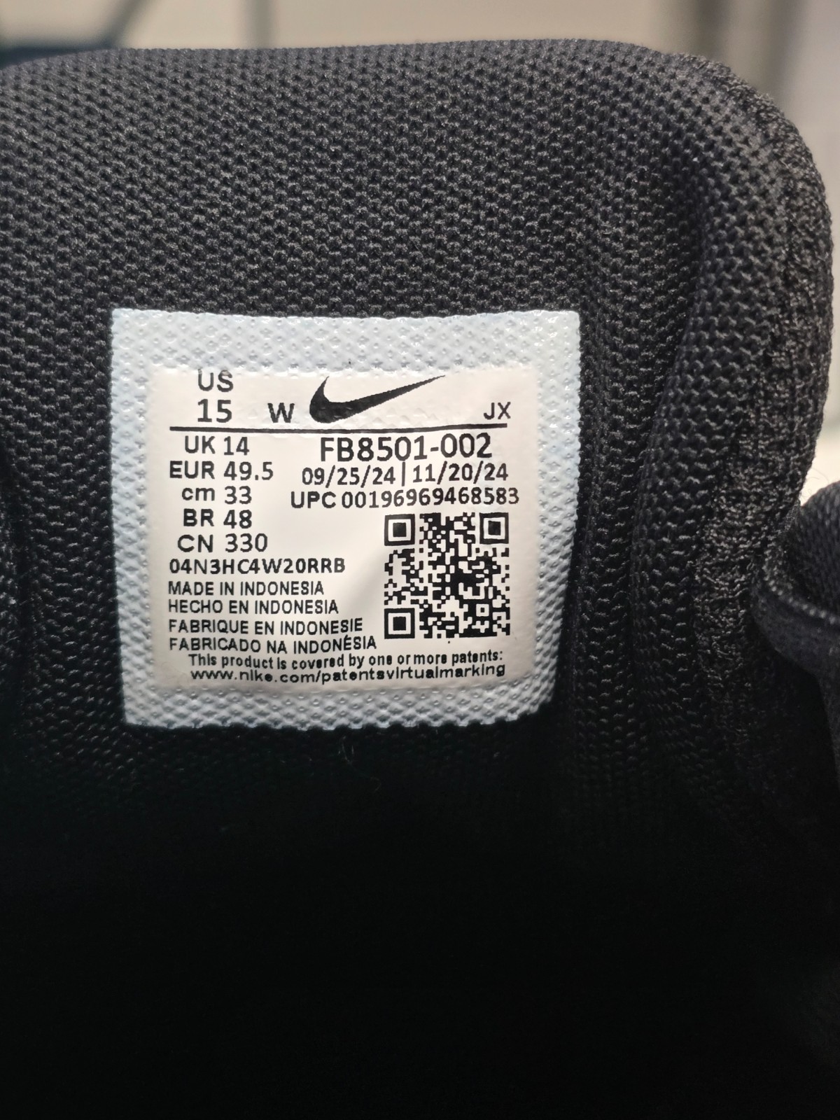 Mens Nike Revolution 7; 15 Wide Black White