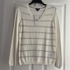 Womens Tommy Hilfiger Sparkling Silver / Off White Sweater - Medium - NWT!!!