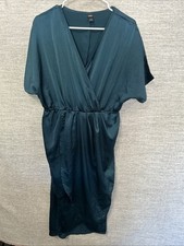 Women’s SHEIN Dark Teal Short Sleeve Satin Dress Size L