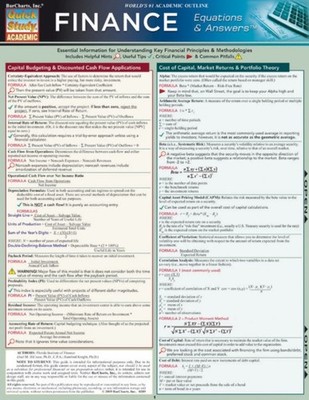 FINANCE EQUATIONS ANSWERS by BARCHARTS INC Non-book item Self Help Business