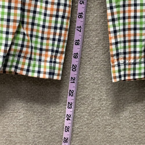 Lizgolf Cropped Capri Pants Women’s Size 8 Green Orange Navy Plaid Pockets Zip - Picture 4 of 10