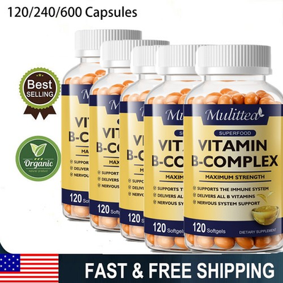 #ad #ad 1 2 5X Vitamin B Complex Supplement Super B Vitamin Immune Boost Energy $45.99