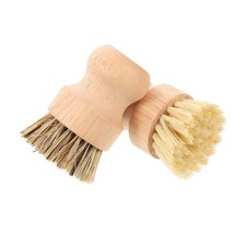 2 Pcs Kitchen Scrub Brush Wooden Dish Coconut Fiber Scrubber for Dishes