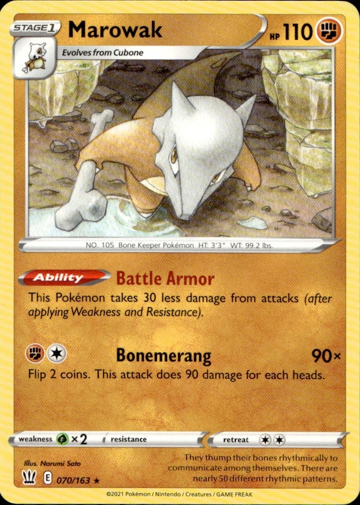 Pokemon Marowak 70/163 Battle Styles LP Narumi Sato