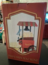 Gute Retro-Popcornmaschine auf Rädern mit Heißluft in Originalkarton 26x22x40 cm