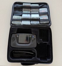 Sega Game Gear console lot 10 games and carrying case EU power adapter