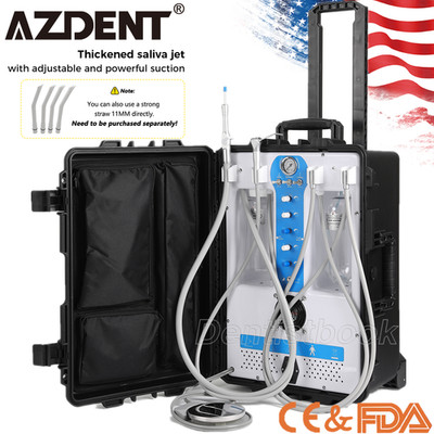 Portable Dental Mobile Delivery Unit Air Compressor 4H Suction 3 Way Springe